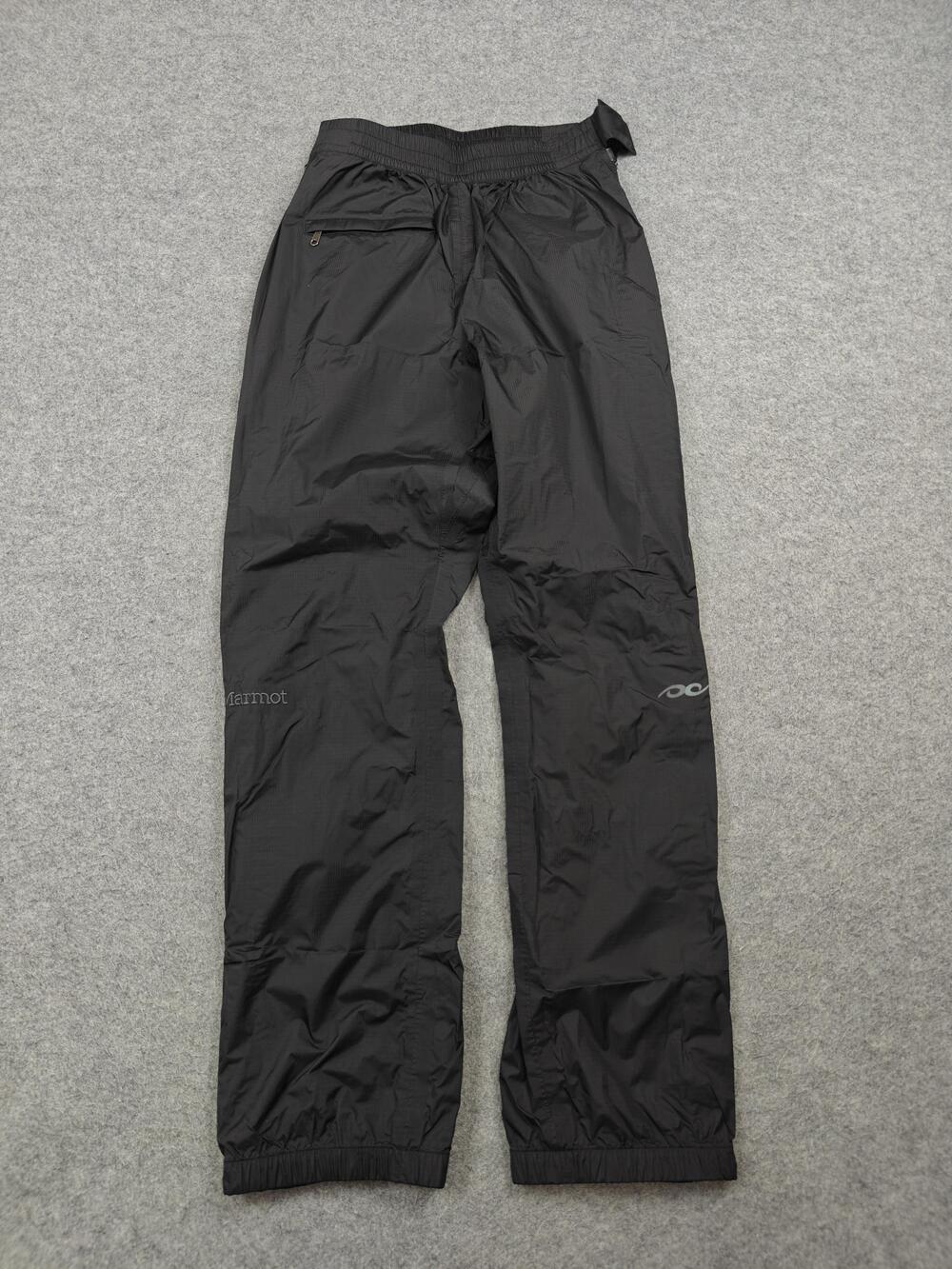 Marmot Pants Womens Small Black Rain Pants Elastic Waist Pockets Zip Lined